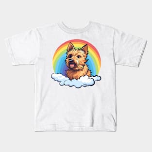 Cute Australian Terrier Rainbow Cloud Kawaii Dog Happy Puppy Kids T-Shirt